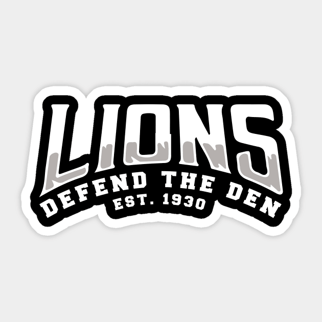 Lions 1930 Defend Sticker by White Name